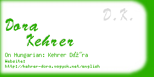 dora kehrer business card